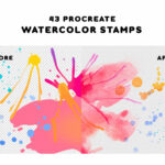 Procreate Watercolor Stamp | 43 Procreate Water color Stamps