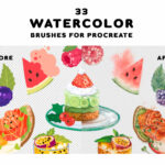 Procreate Brushes Watercolor | 33 Essential Watercolor Brushes Procreate