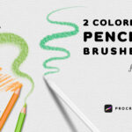 Procreate Pencil Brushes | 2 Procreate Colored Pencil Brushes