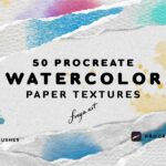 Procreate Paper Brushes | 50 Paper Texture Brushes for Procreate