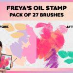 Procreate Abstract Brush | Freya's Oil Stamp Pack of 27 Brushes