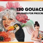 Gouache Procreate Brush | 130 Gouache Brushes for Procreate